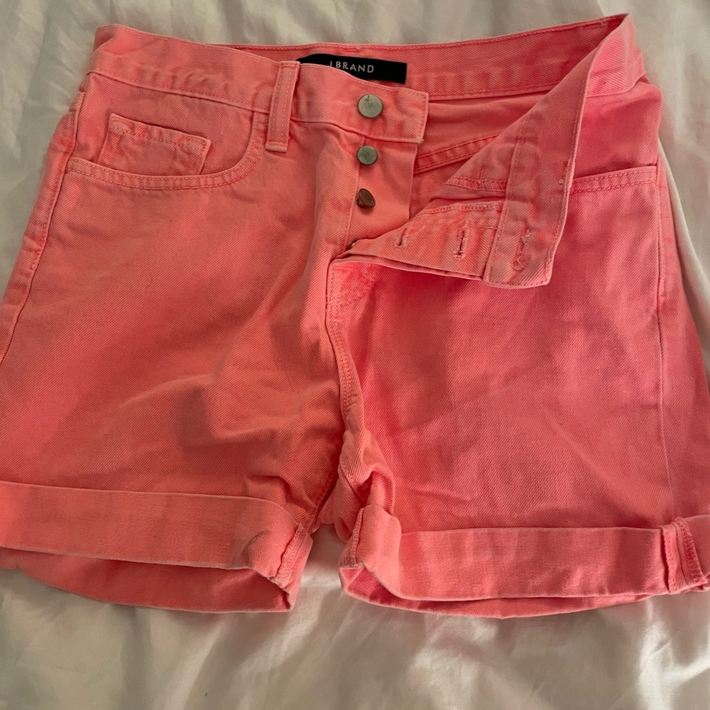 J Brand Kennedy Short in Flamingo Low Rise Rolled Hem Shorts 24